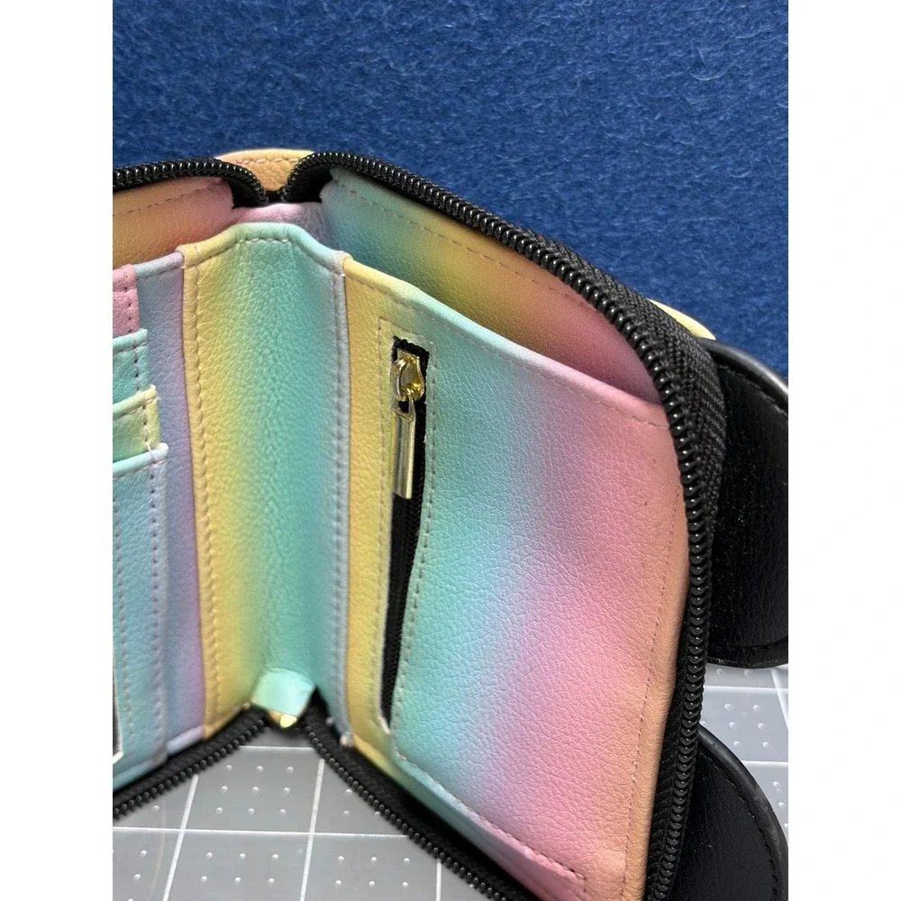 Luv Betsey Lauren Conrad Cat Wallet Coin Purse Set Rainbow White Heart Sunglass